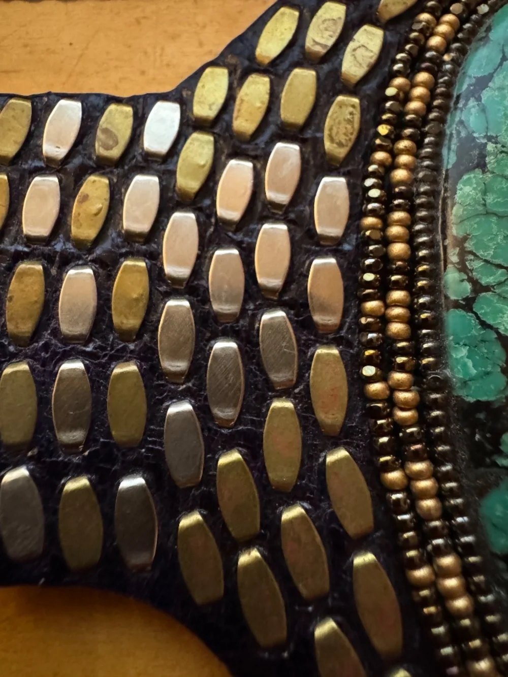 Calleen Cordero Leather Cuff with Turquoise